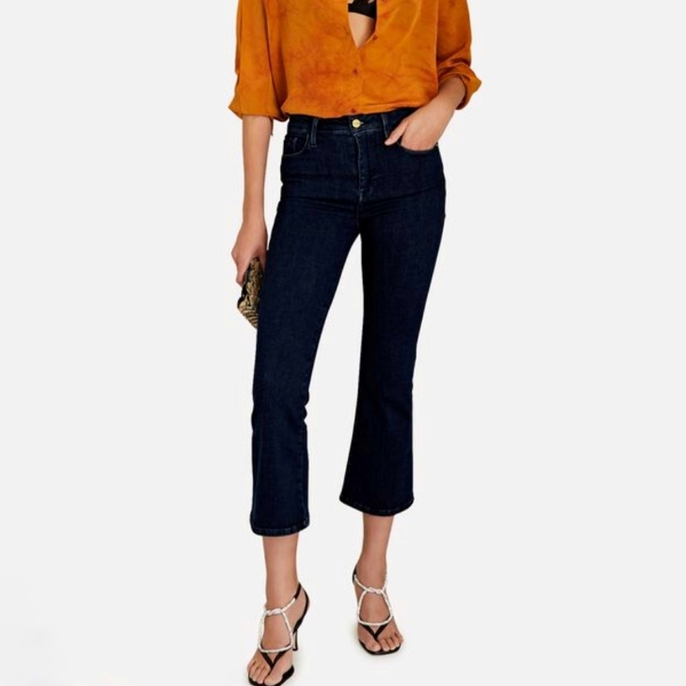 Frame Denim Le One Crop Mini Boot Jeans in Keller Size 23-28 Adaptable Stretch